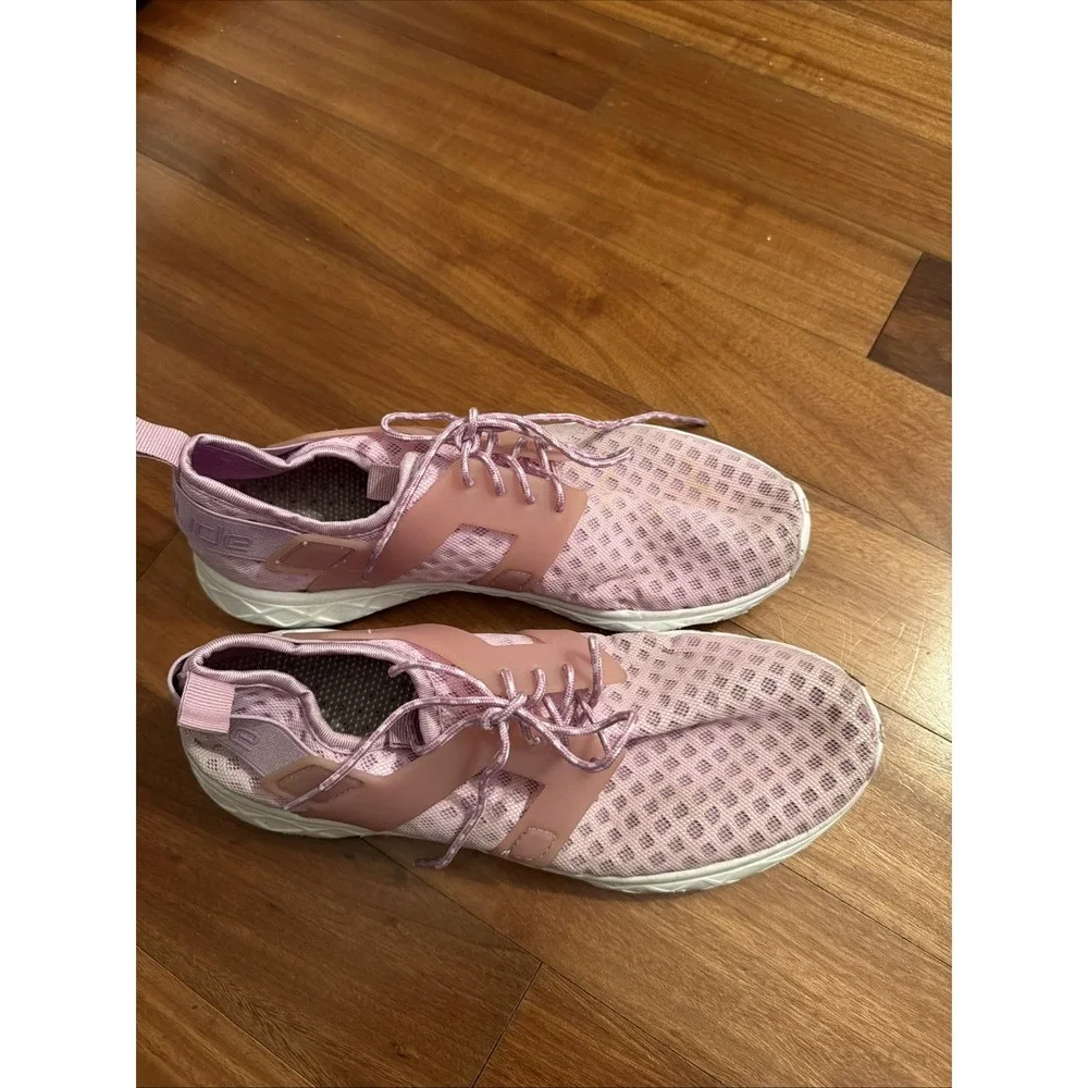 HEY DUDE Mistrall Mesh Sneakers Women's Lace Up Casual Size 10 Lilac Shoes
